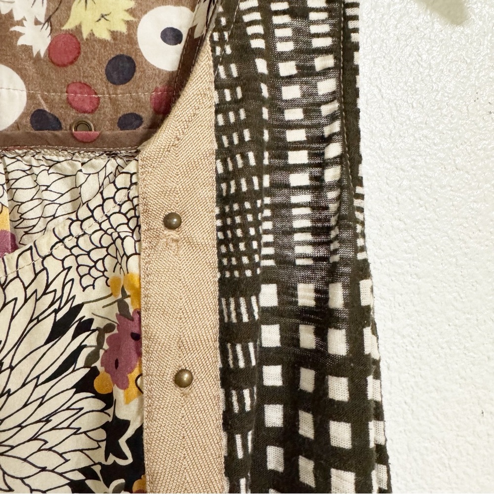 Anthro Tiny Floral Plaid Patchwork Silk Blend Tank - image 7